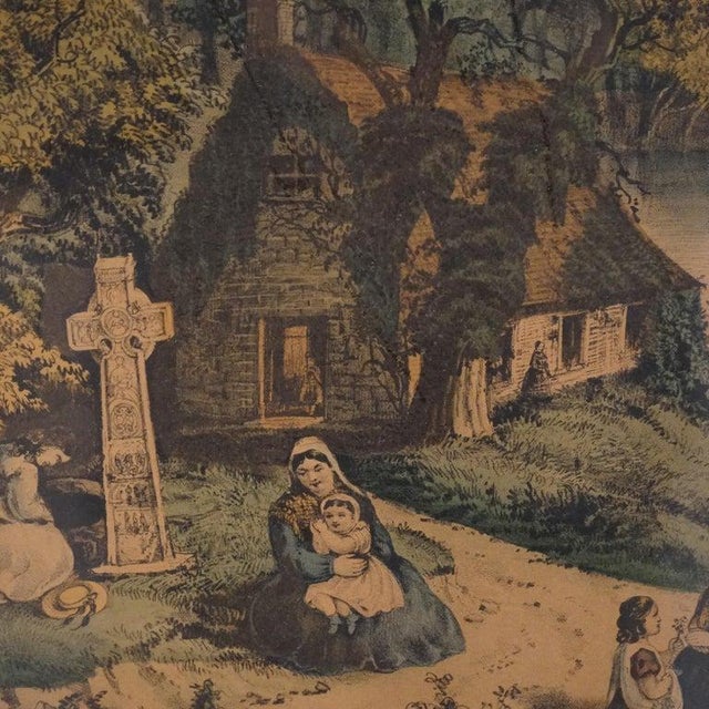 Paper Antique Currier & Ives Print - The Meeting of the Waters 19thC For Sale - Image 7 of 16