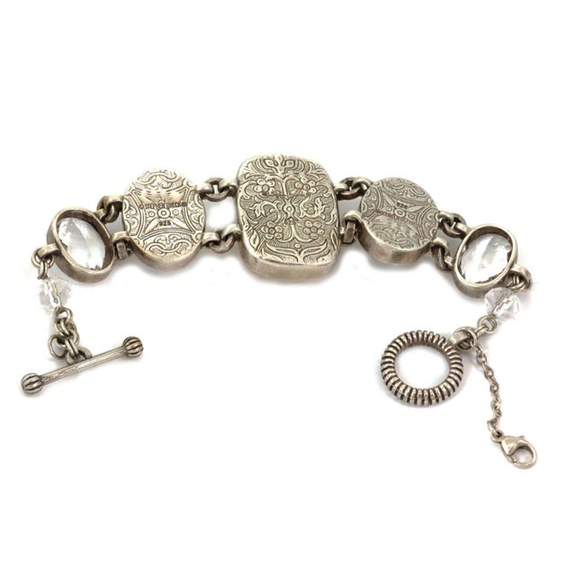 Stephen Dweck Mop Quartz Sterling Silver Floral Toggle Clasp Bracelet For Sale - Image 4 of 5