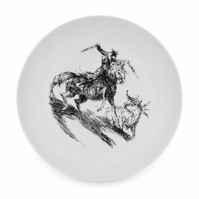 Vintage Spanish Bidasoa Bullfighting Porcelain Plates by Antonio Casero Set of 8 For Sale - Image 4 of 11