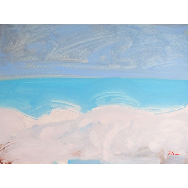 A 1980s acrylic on paper painting by the American artist Harry Hilson (1935-2004). Titled Hatteras Sands, this ethereal...