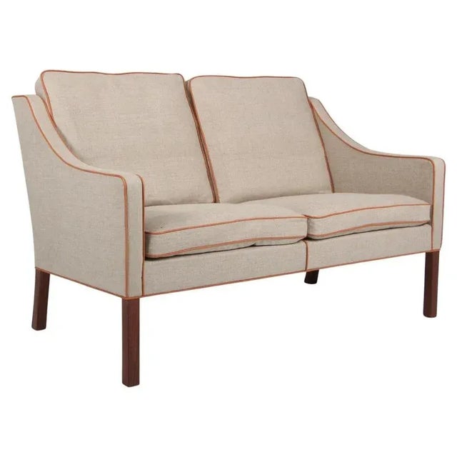 Tan Vintage Danish 2-Seater Sofa by Børge Mogensen for Fredericia For Sale - Image 8 of 8