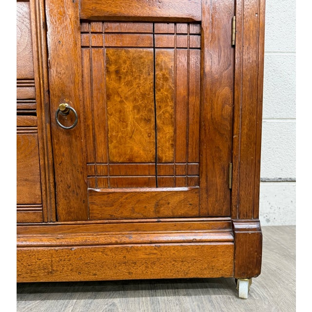 Antique Victorian Eastlake Style Walnut Marble Top Cabinet Commode Washstand For Sale In Kansas City - Image 6 of 12