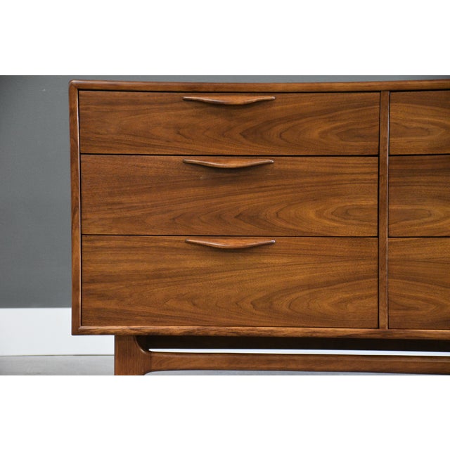 1960s 1960s Refinished 54” Lane Perception Walnut Dresser For Sale - Image 5 of 9