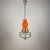 1970s Mid-Century Orange & Frosted Glass Pendant Lamp from Targetti, Italy, 1970s For Sale - Image 5 of 6