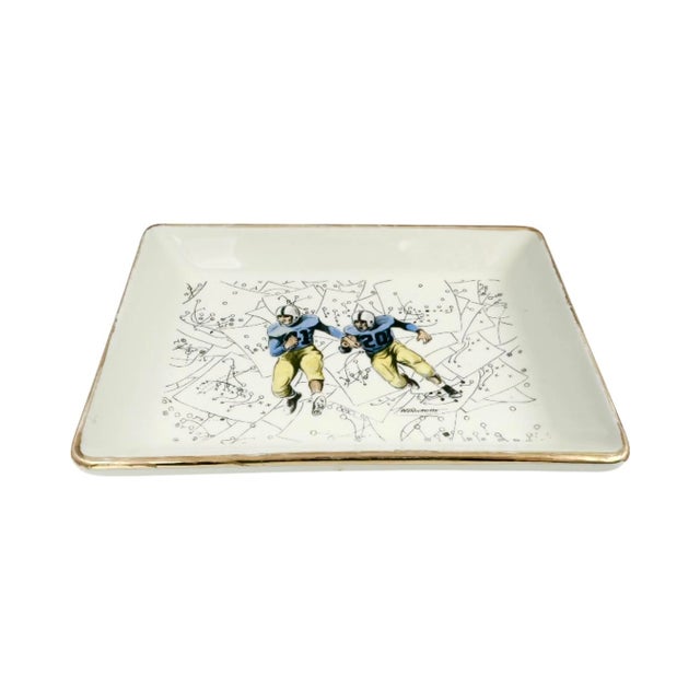 Vintage w.b. Ricketts Football Players Ceramic Ashtray Dish For Sale In Washington DC - Image 6 of 10