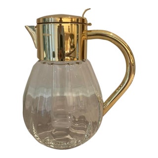 Large 1970s Pitcher With Chiller Insert For Sale