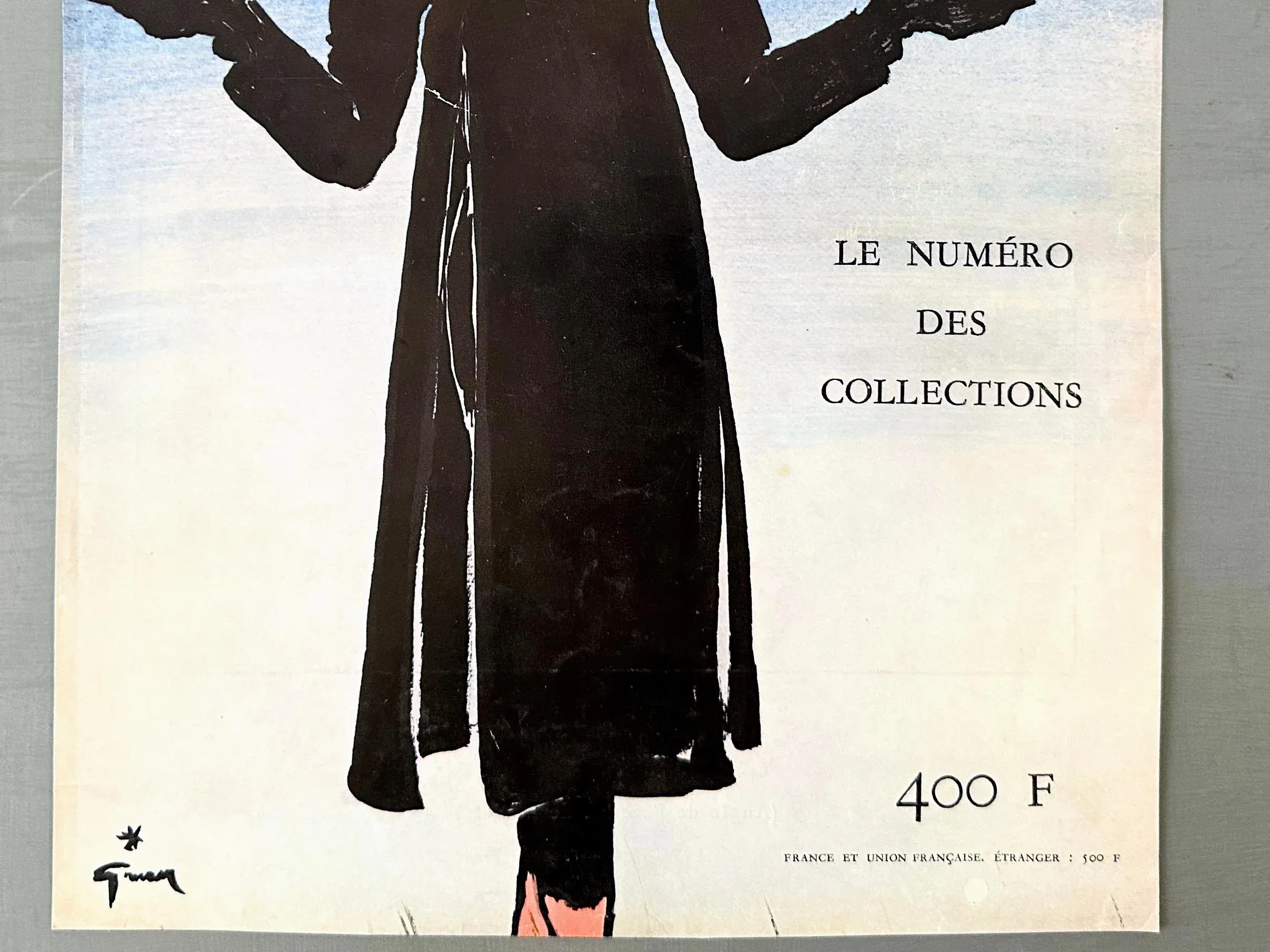 1955 Authentic Vintage Vogue Paris Cover Dated September 1955 by