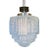 Art Deco Streamline Ceiling Pendant W Textured Blue Glass Stepped Glass Globe 3 Available For Sale - Image 3 of 5