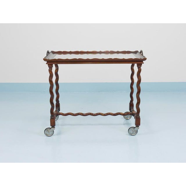A wonderfully proportioned carved bar cart / serving table / beverage tea trolley / butler’s table from Italy in Baroque /...