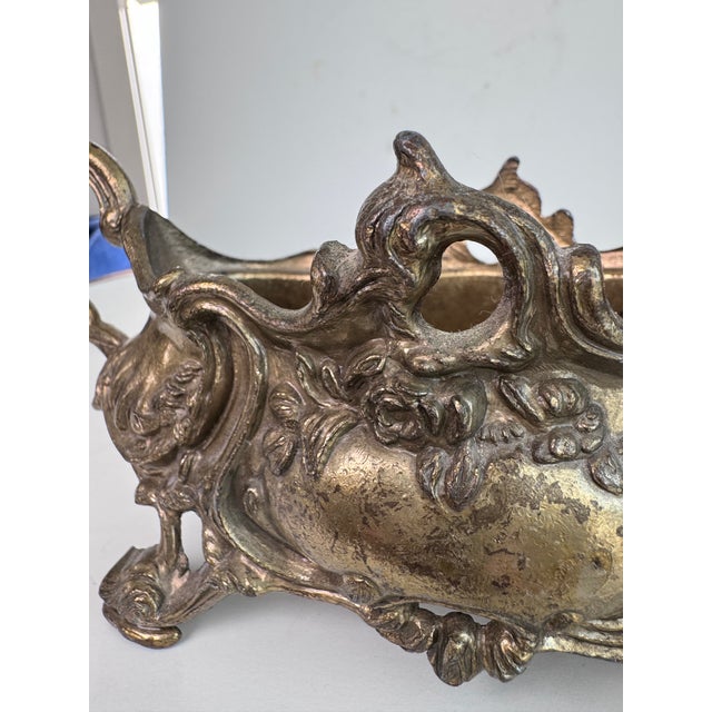 Brass Tone Jardiniere For Sale - Image 4 of 9