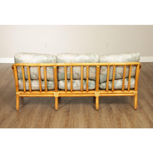 McGuire Organic Modern Rattan Three Cushion Sofa For Sale - Image 15 of 18