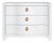 Matthew Izzo Home Cora Textured White Linen Three Drawer Chest With Satin Brass Drawer Pulls For Sale
