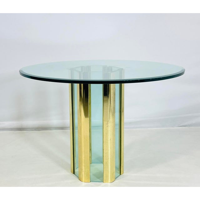 Mid-Century Modern 1970s Brass & Glass Dining/Center Table by Leon Rosen for Pace Collection For Sale - Image 3 of 12