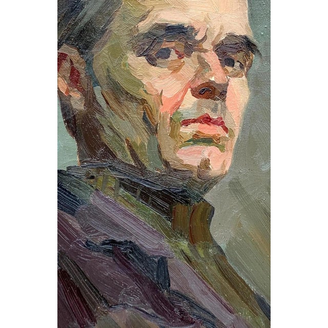 Original Oil Painting, Portrait Art, Man on Canvas, Fine Art, Impasto Style 59-40 For Sale - Image 4 of 6