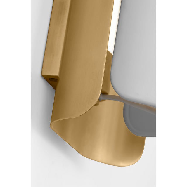 Modern Windsor Smith for Visual Comfort Signature Penumbra 21" Sconce in Hand-Rubbed Antique Brass and White For Sale - Image 3 of 7