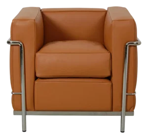 Lc 2 Lounge Chair in Cognac Leather by Le Corbusier