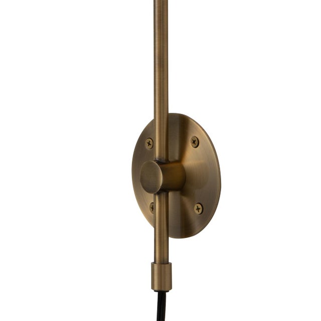 Metal Bloom Wall Lamp Sconce - Weathered Brass, 10" Dia, Shade, Plug-In For Sale - Image 7 of 8