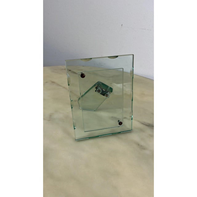 Green Mid-Century Nile Green Chiselled Murano Glass Photo Frame in the style of Pietro Chiesa for Fontana Arte, 1960s For Sale - Image 8 of 9