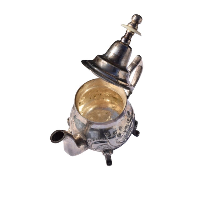 Metal Mid 20th Century Moroccan Silver Teapot For Sale - Image 7 of 7