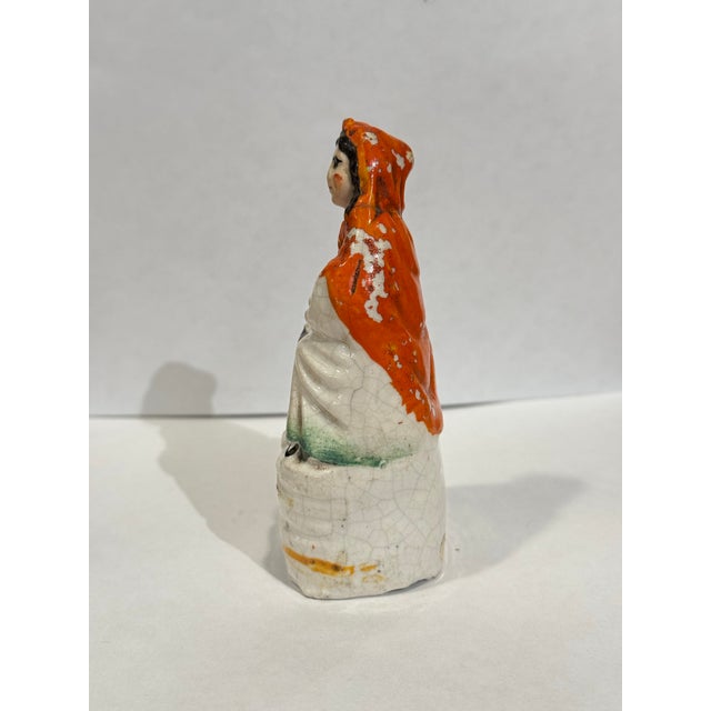 Staffordshire Mid 19th Century Staffordshire Little Red Riding Hood Figurine For Sale - Image 4 of 5