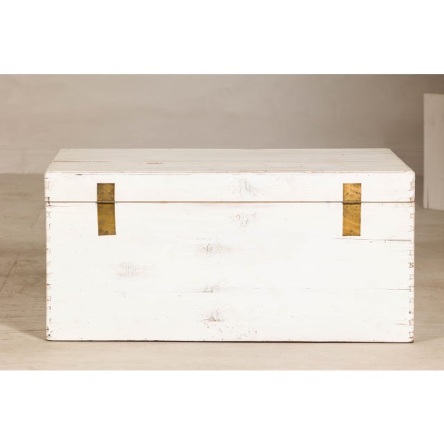 A midcentury Chinese storage trunk with timeless appeal, this piece balances rustic charm with practical design. Worn,...