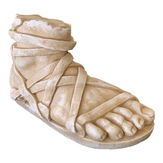 Grand Tour Style Plaster Sculpture of a Classical Sandaled Foot For Sale