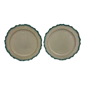 Pair 1780s Wedgwood Shell Edge Plates