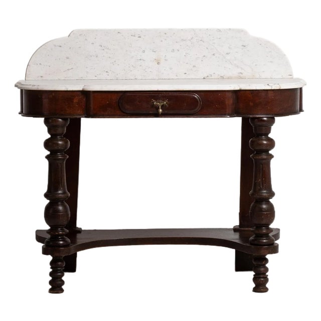 19th Century Victorian Console Table With Marble Top For Sale