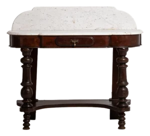 19th Century Victorian Console Table With Marble Top