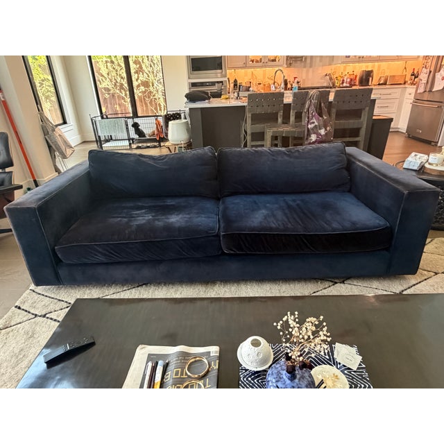 2020s Navy Blue Velvet Maxwell Rh Sofa For Sale - Image 5 of 7