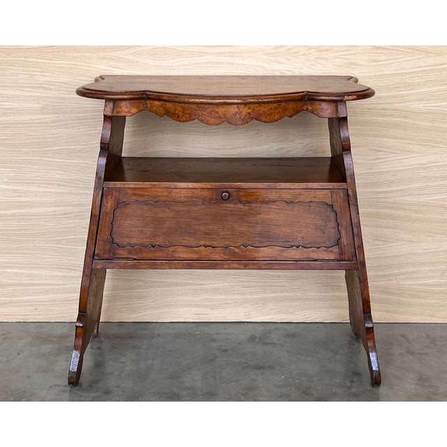 A charming Provincial beautifully aged rich patina. Hand-crafted of solid red walnut , likely cherry-wood case and a thick...
