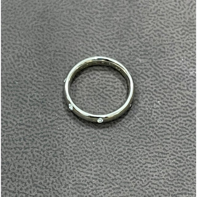 6 Flush Set Bezel Diamond Eternity Wedding Band in 14 Karat White Gold For Sale - Image 4 of 18