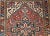 Mid 20th Century Vintage Heriz Area Rug, Handwoven Geometric Pattern, Red & Navy, 5’ X 7’ For Sale - Image 5 of 11