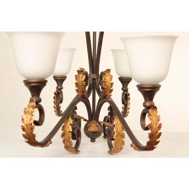 Late 20th Century Tuscan Style Wrought Iron Four-Light Island Chandelier For Sale - Image 10 of 13