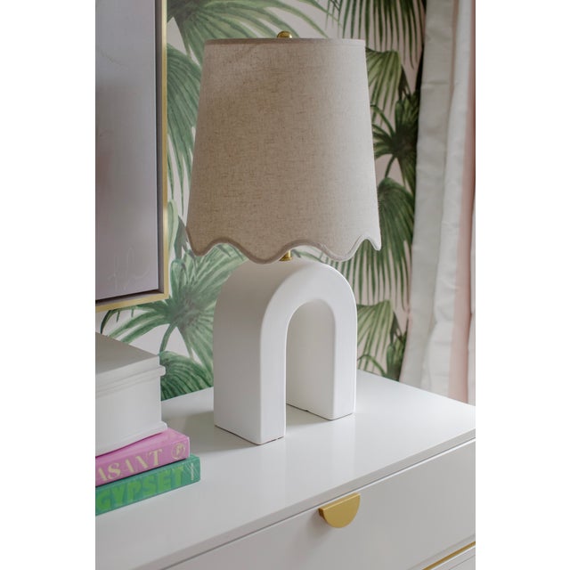 Mitzi Roshani 12.25 in. 1 Light Table Lamp in Aged Brass and Ceramic Matte White Finish For Sale - Image 11 of 11