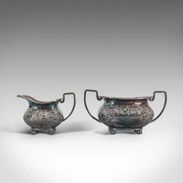 Edwardian Sliver Plated Antique Tea Service Set - 3 Pieces For Sale - Image 10 of 13