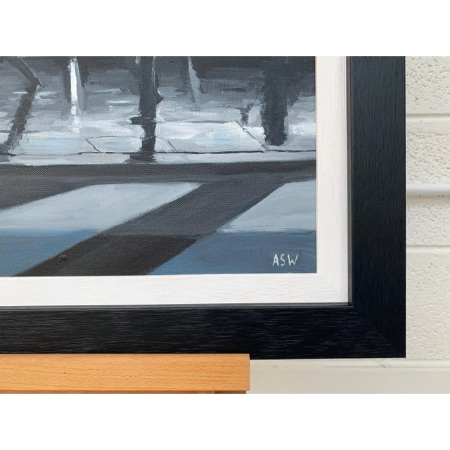 Textile Angela Wakefield, Black & White Painting of People in Sunshine on London Bridge with Tower Bridge, 2011 For Sale - Image 7 of 9