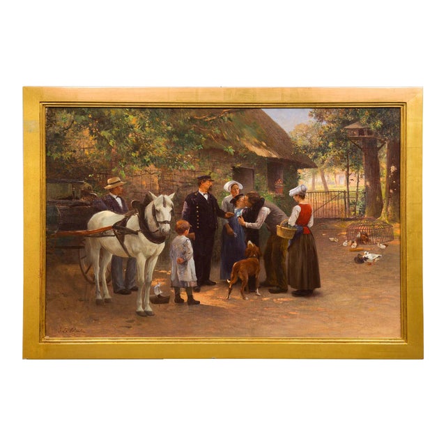 “Young Naval Conscript” Antique French Painting by Julien Le Blant For Sale