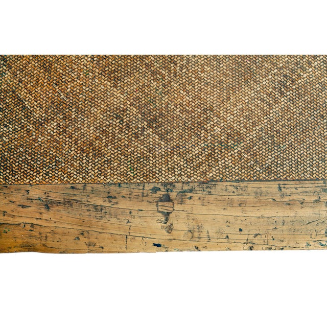 1990s Antique Asian Coffee Table Rattan Inlaid Surface Chairish