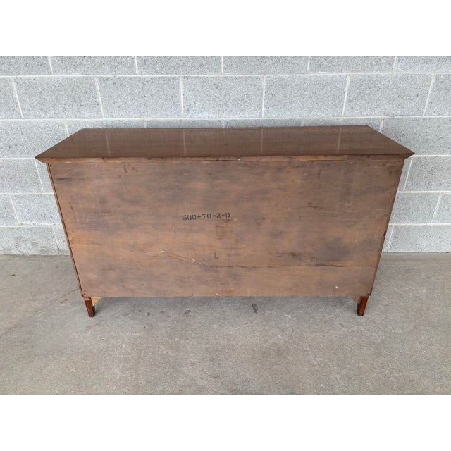 The Basic Witz Company Cherry Mid Century Double 54" Dresser & Mirror For Sale - Image 10 of 11