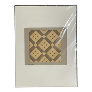 Vintage Geometric Tile Pattern Serigraph For Sale
