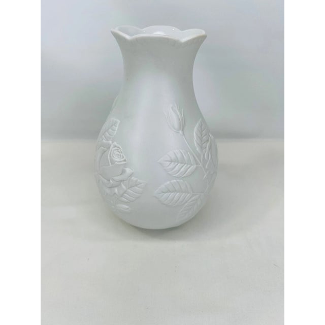 A stunning example of 1970s West German porcelain artistry from AK Kaiser (Staffel, Bavaria), this elegant white bisque...