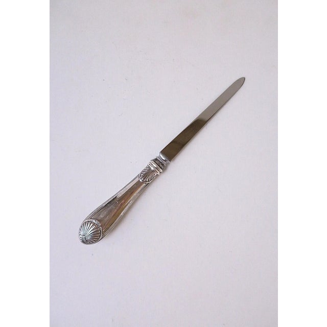 Mid 20th Century English Sterling Silver Letter Opener Scallop Seashell Design Sheffield For Sale - Image 5 of 13