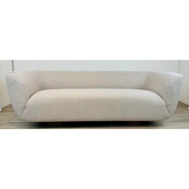Wood Modern Beige Sofa For Sale - Image 7 of 7