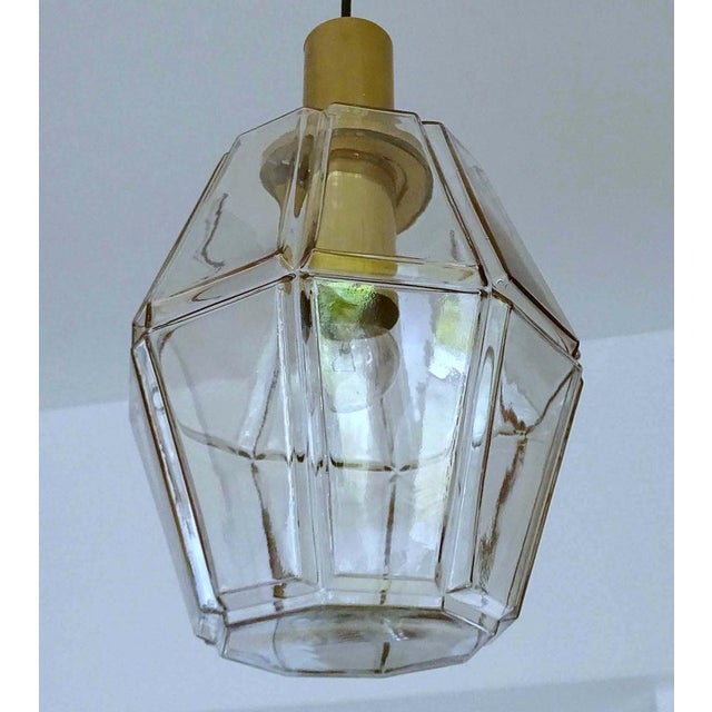 Vintage Lantern Pendant Light in Glass from Limburg For Sale - Image 13 of 18