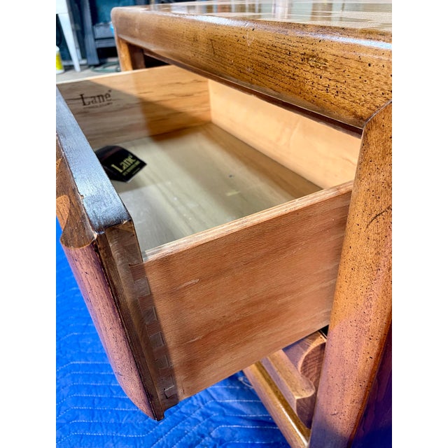 Lane Furniture Company 1970s Pair of Midcentury Modern Brutalist/Staccato Night Stands For Sale - Image 6 of 12