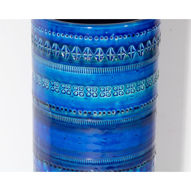 Contemporary Rimini Blue Crate & Barrel Ceramic Vase Designed by Bitossi For Sale - Image 3 of 8