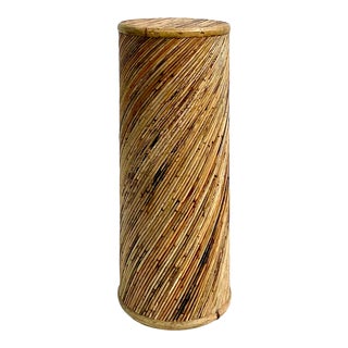 Vintage Coastal Twisted Pencil Reed Pedestal For Sale