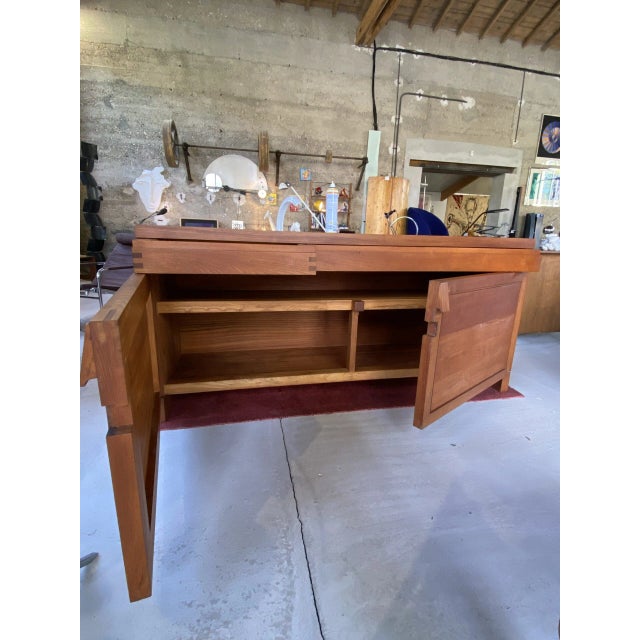 Brown Model R08 Sideboard attributed to Pierre Chapo, 1960s For Sale - Image 8 of 11