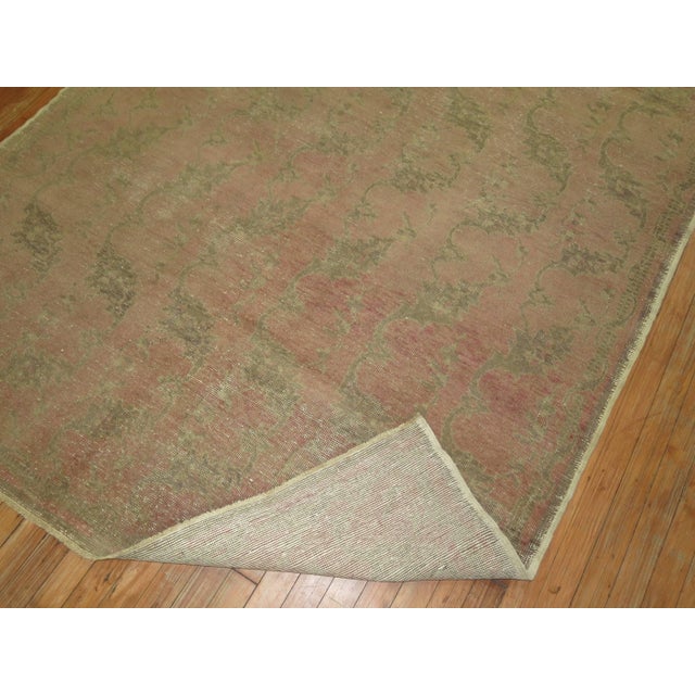 Shabby Chic Turkish Blush Color Rug For Sale In New York - Image 6 of 6